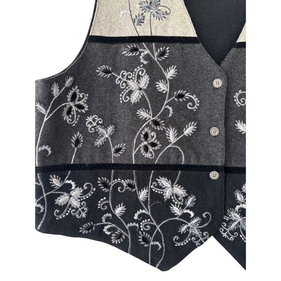 Tantrums Womens Floral Embroidered Wool Blend Vest 3X - Picture 3 of 13